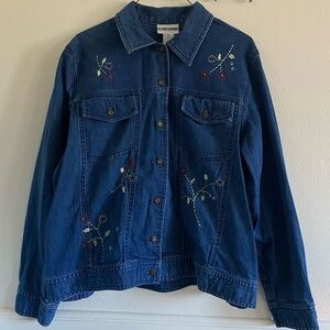 Alfred Dunner Embroidered Denim Jacket 14/M
